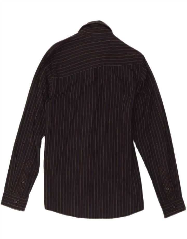 Quiksilver Mens Shirt Medium Black Striped Cotton