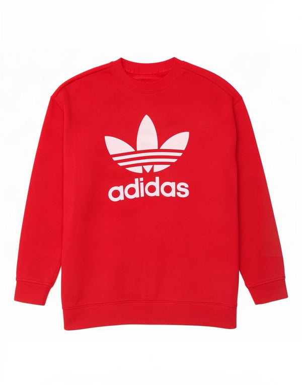 Adidas Womens Graphic Oversized Sweatshirt Jumper UK 10 Small Pink Cotton