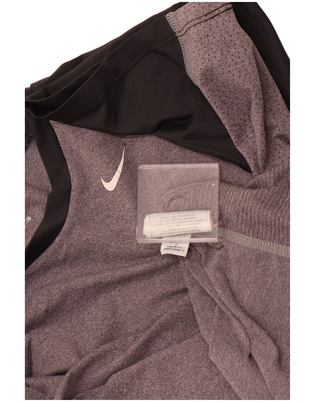 NIKE Mens T-Shirt Top Medium Grey Colourblock Polyester