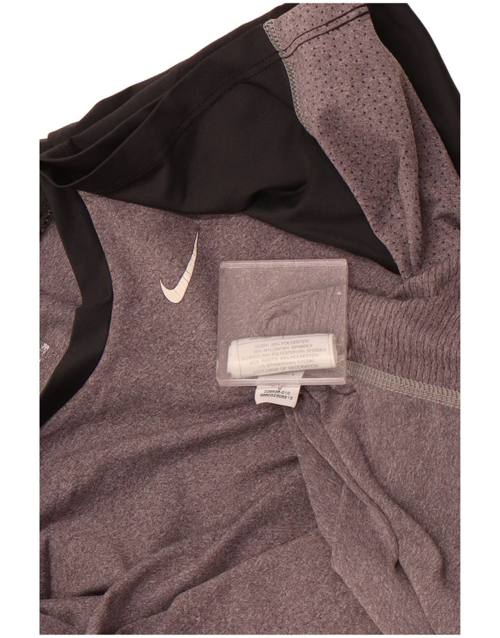 NIKE Mens T-Shirt Top Medium Grey Colourblock Polyester