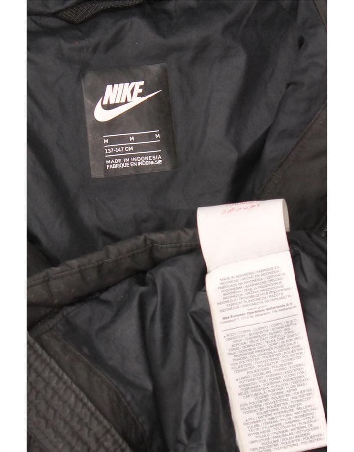 Nike Boys Hooded Padded Jacket 10-11 Years Medium Black Polyester