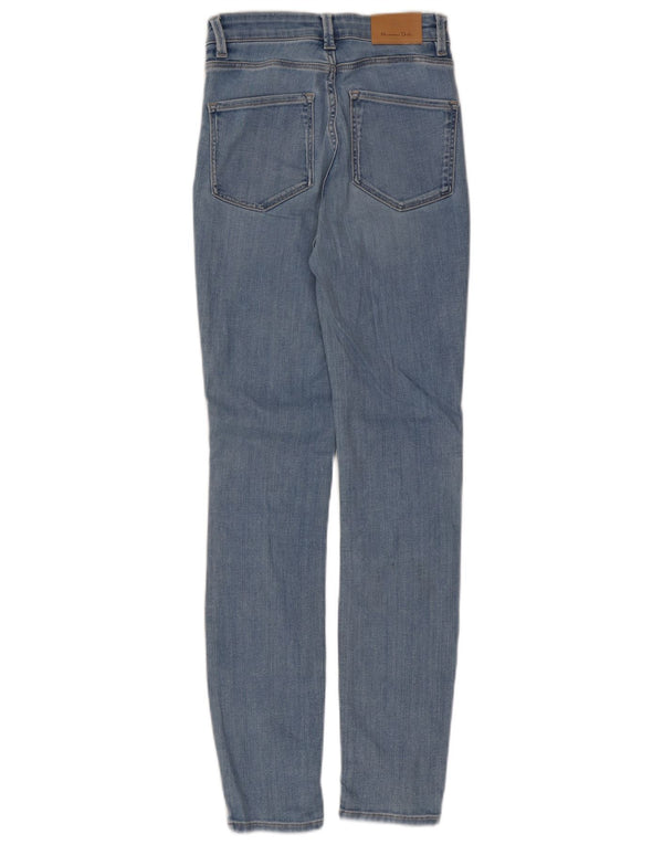 Massimo Dutti Womens High Rise Skinny Jeans EU 34 2XS W24 L29 Blue Cotton