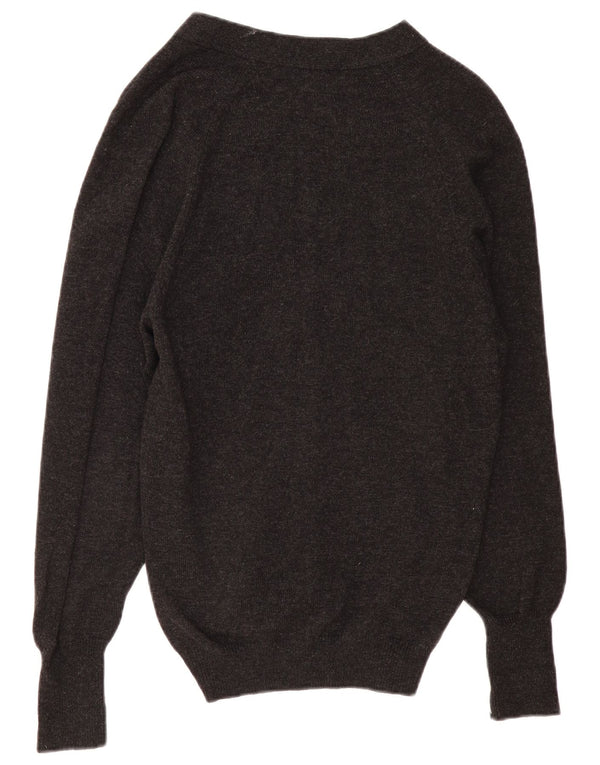 MARKS & SPENCER Mens Cardigan Sweater EU 46 XL Grey Lambswool