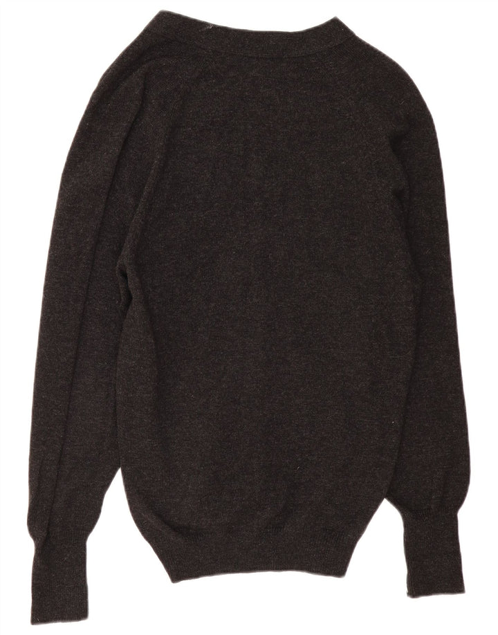 MARKS & SPENCER Mens Cardigan Sweater EU 46 XL Grey Lambswool