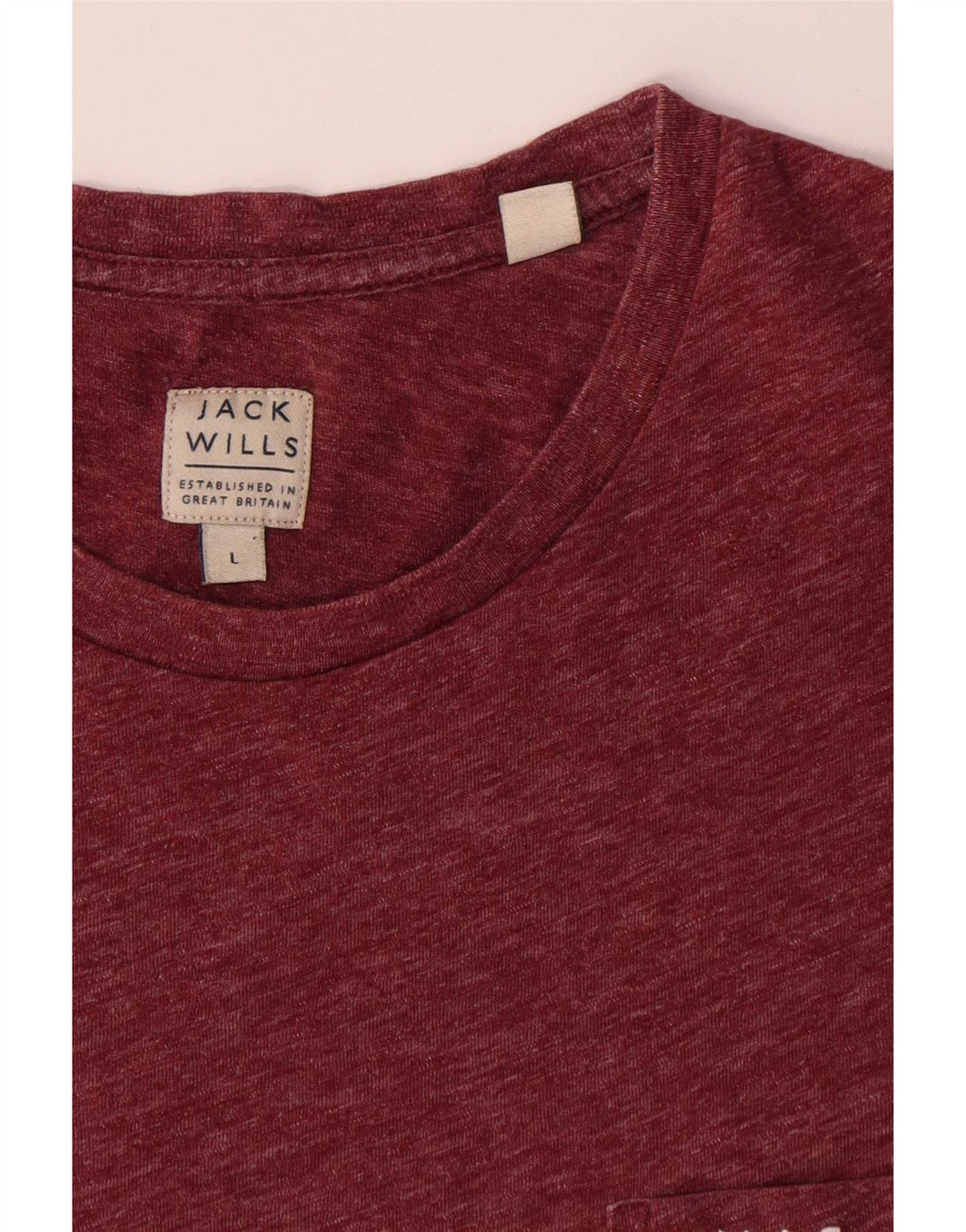 Jack Wills Mens T-Shirt Top Large Burgundy Flecked Polyester