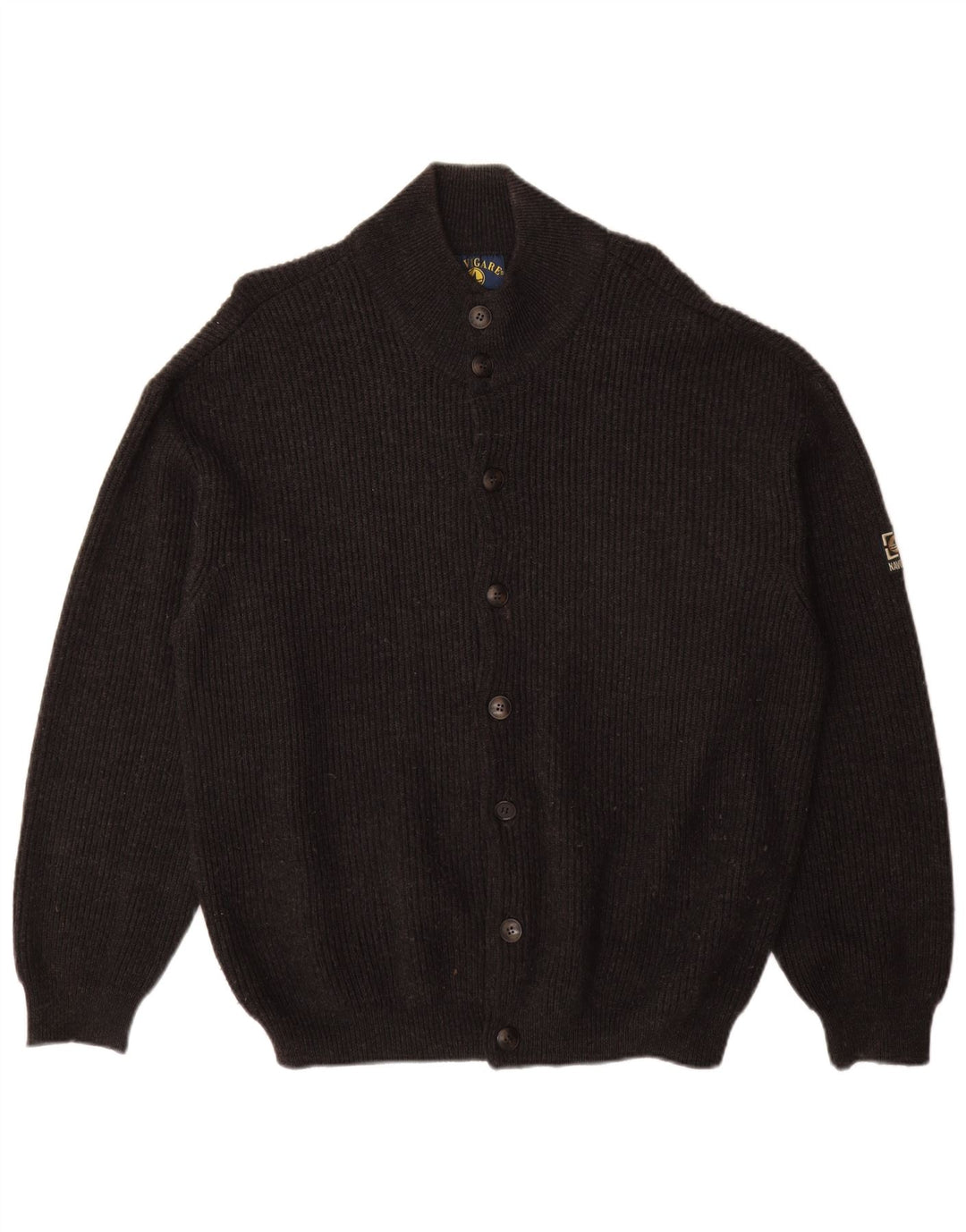 NAVIGARE Mens Cardigan Sweater XL Black Wool