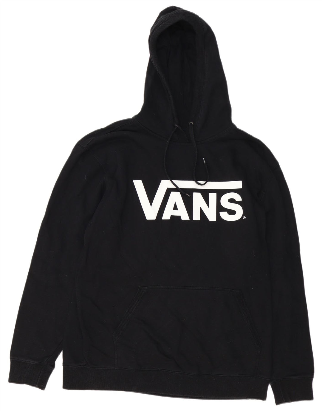 VANS Mens Graphic Hoodie Jumper XL Black Cotton