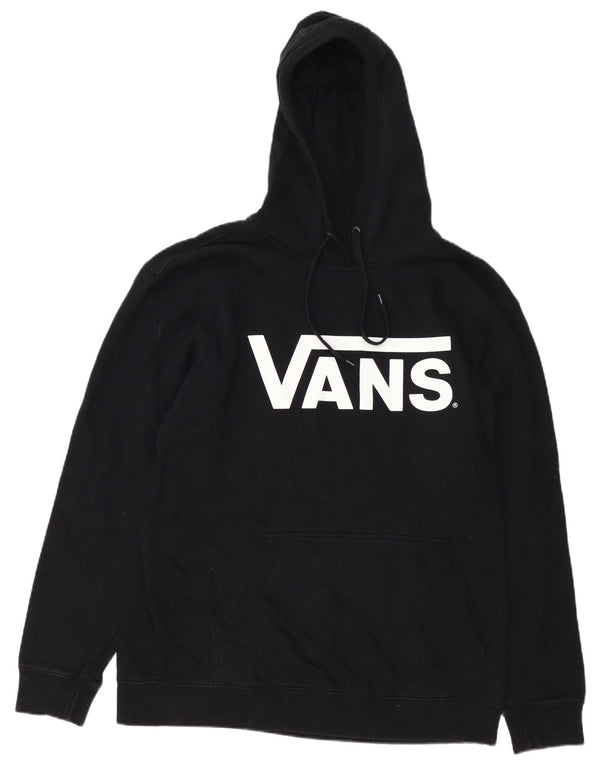 VANS Mens Graphic Hoodie Jumper XL Black Cotton
