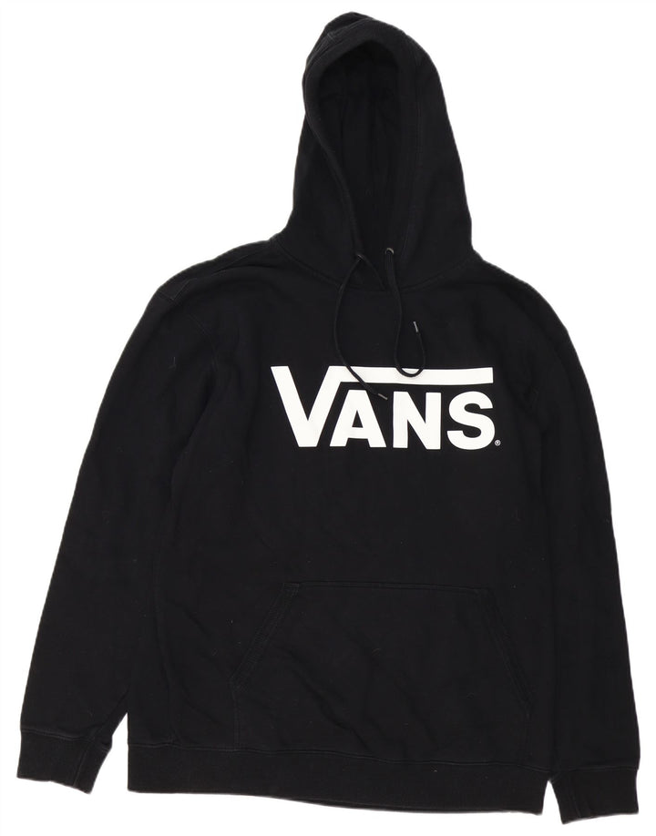 VANS Mens Graphic Hoodie Jumper XL Black Cotton