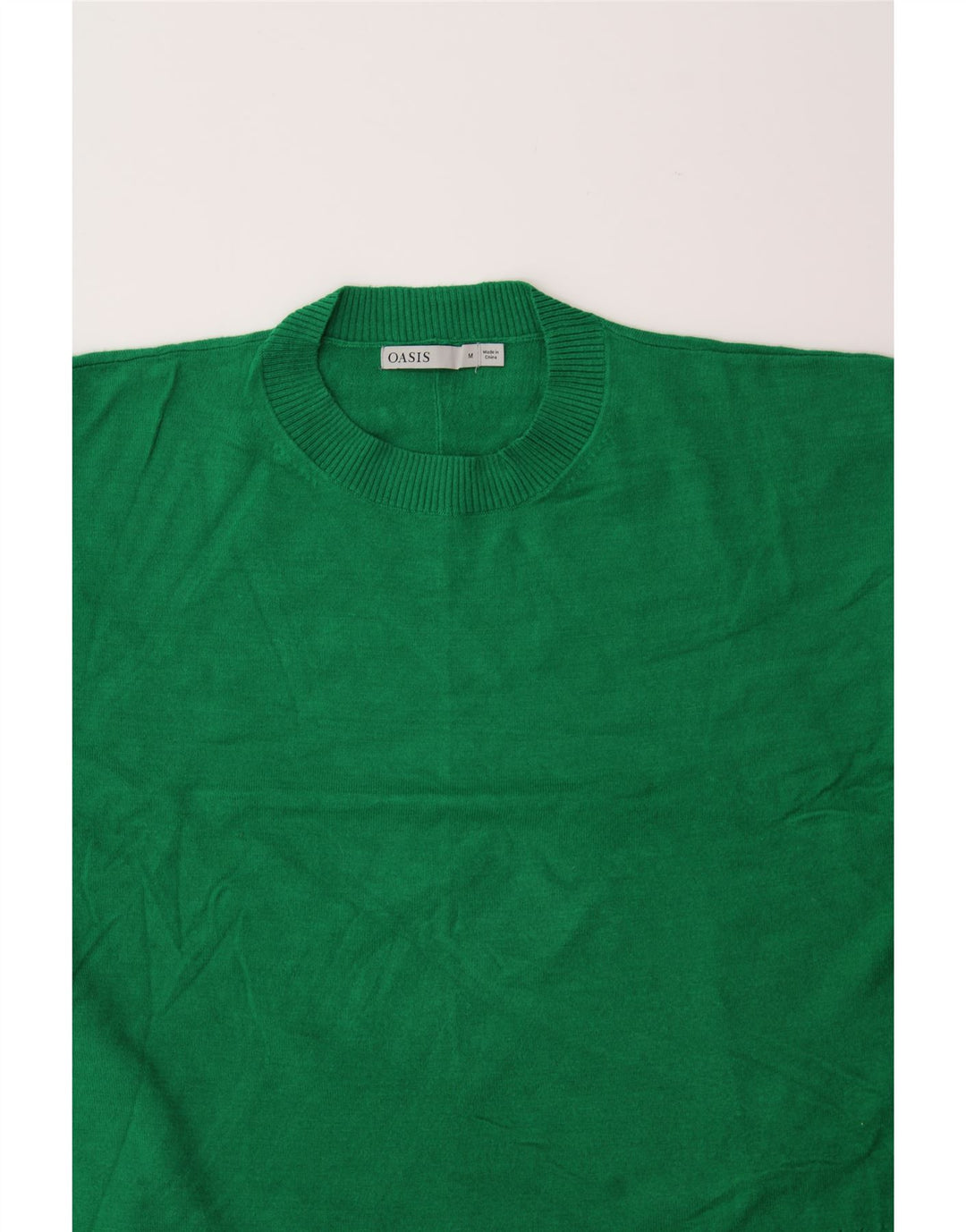 OASIS Womens Oversized Crop Crew Neck Jumper Sweater UK 14 Medium Green Vintage Oasis and Second-Hand Oasis from Messina Hembry 