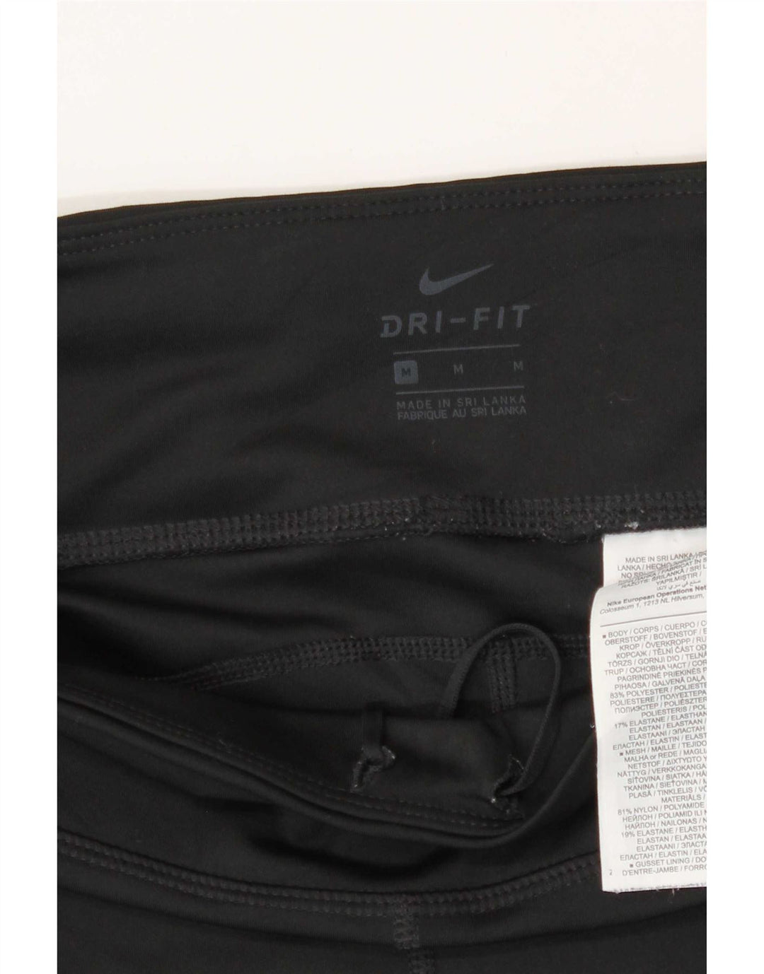 Nike Womens Dri Fit Crop Leggings UK 12 Medium Black Polyester