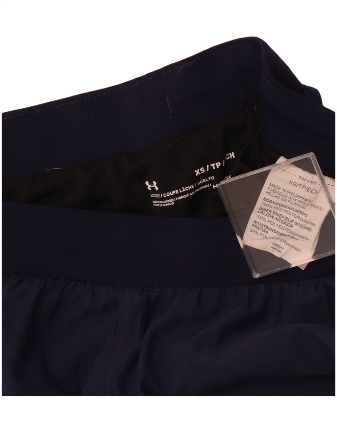 UNDER ARMOUR Womens Heat Gear Sport Shorts UK 4 XS  Navy Blue Polyester