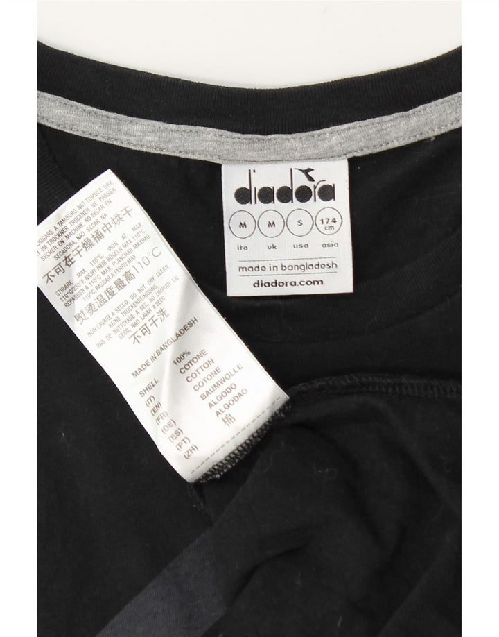 Diadora Mens Graphic T-Shirt Top Medium Black Cotton