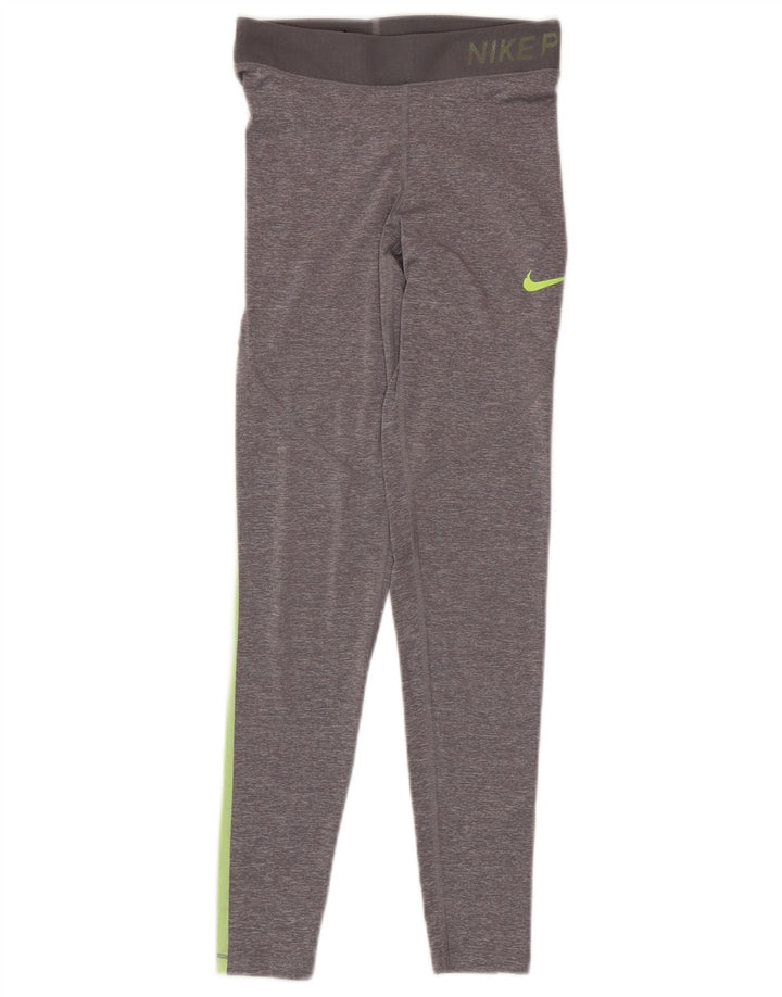 NIKE Womens Graphic Leggings UK 6 XS  Grey