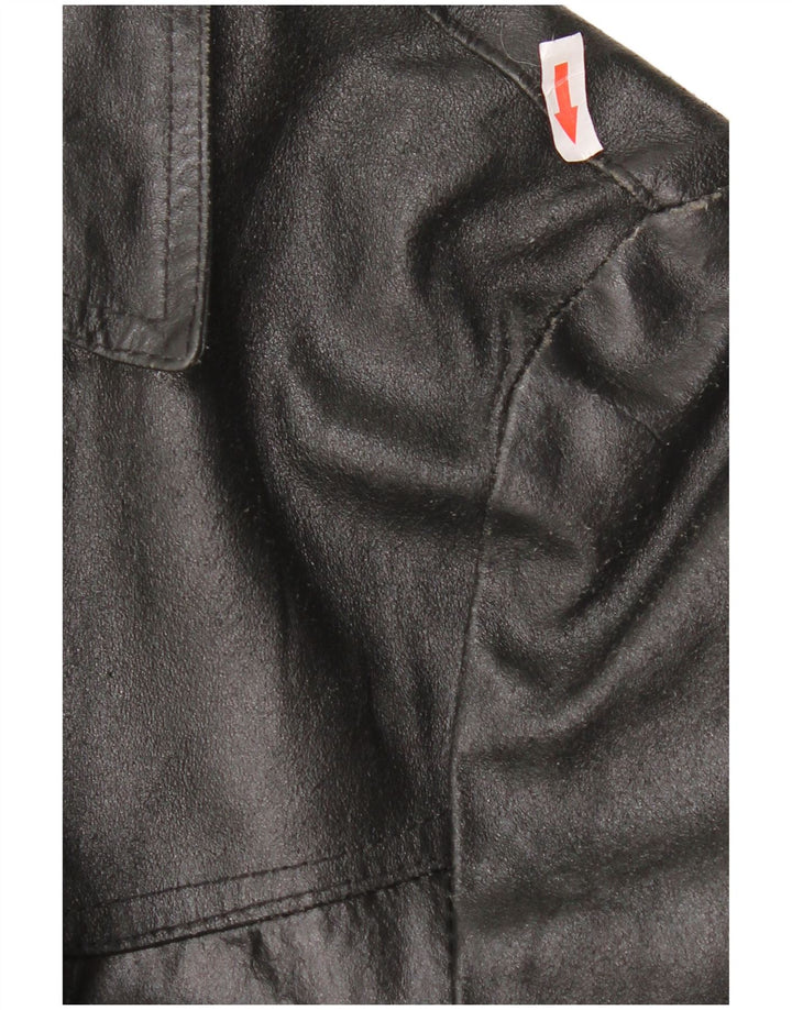 Vintage Mens Leather Jacket UK 38 Medium Black Leather