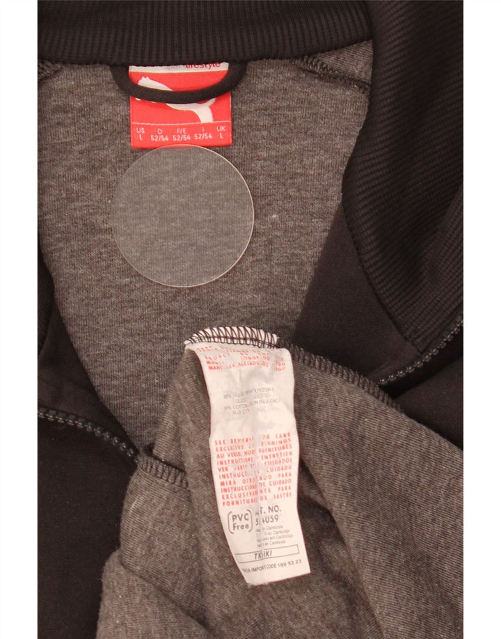 Puma Mens Graphic Tracksuit Top Jacket Large Black Polyester