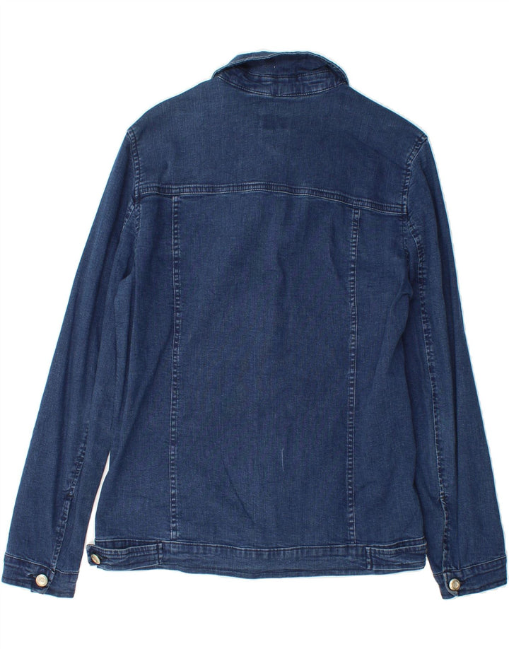 TRUSSARDI Womens Denim Jacket IT 46 Large Navy Blue Cotton Vintage Trussardi and Second-Hand Trussardi from Messina Hembry 