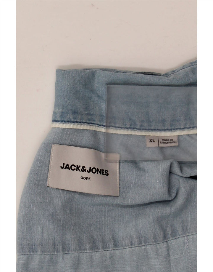 Jack & Jones Mens Short Sleeve Shirt XL Blue