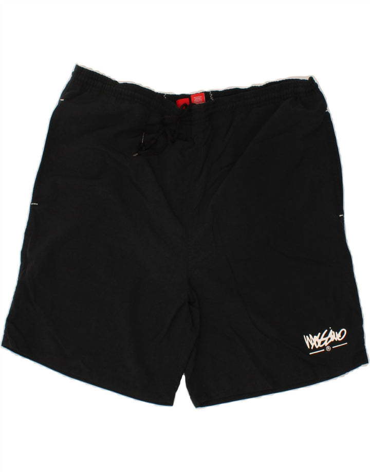 MOSSIMO Mens Graphic Sport Shorts Medium  Black Nylon Vintage Mossimo and Second-Hand Mossimo from Messina Hembry 