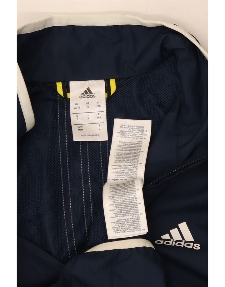 ADIDAS Mens Rain Jacket UK 40/42 Medium Navy Blue Polyester