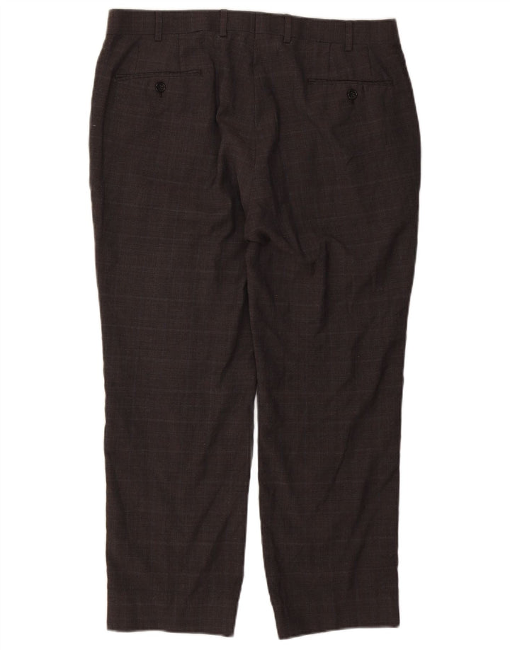 RALPH LAUREN Mens Straight Suit Trousers W36 L26 Grey Check Wool Vintage Ralph Lauren and Second-Hand Ralph Lauren from Messina Hembry 