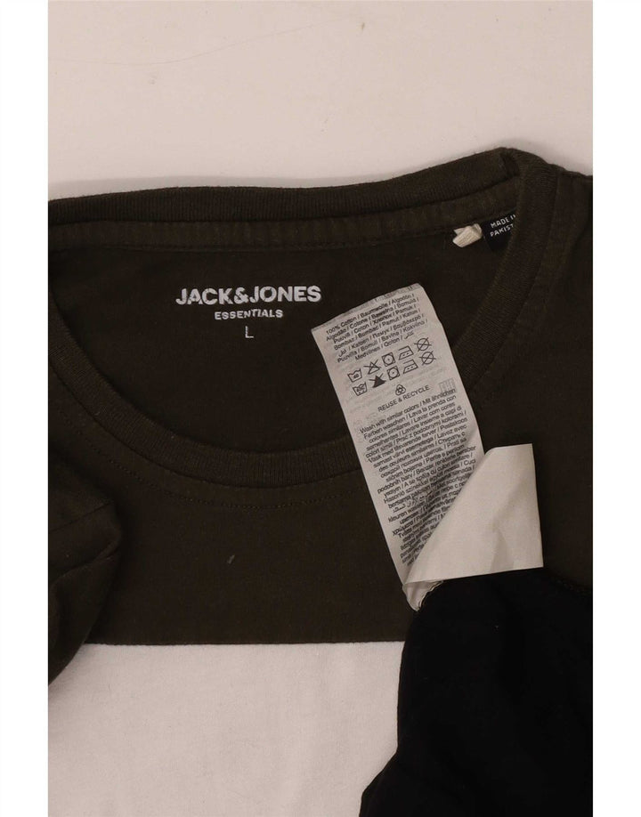 Jack & Jones Mens Graphic T-Shirt Top Large Multicoloured Colourblock
