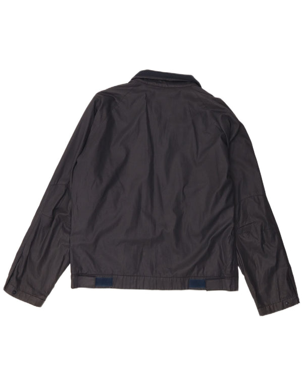 Hugo Boss Mens Bomber Jacket IT 50 Large Navy Blue Cotton