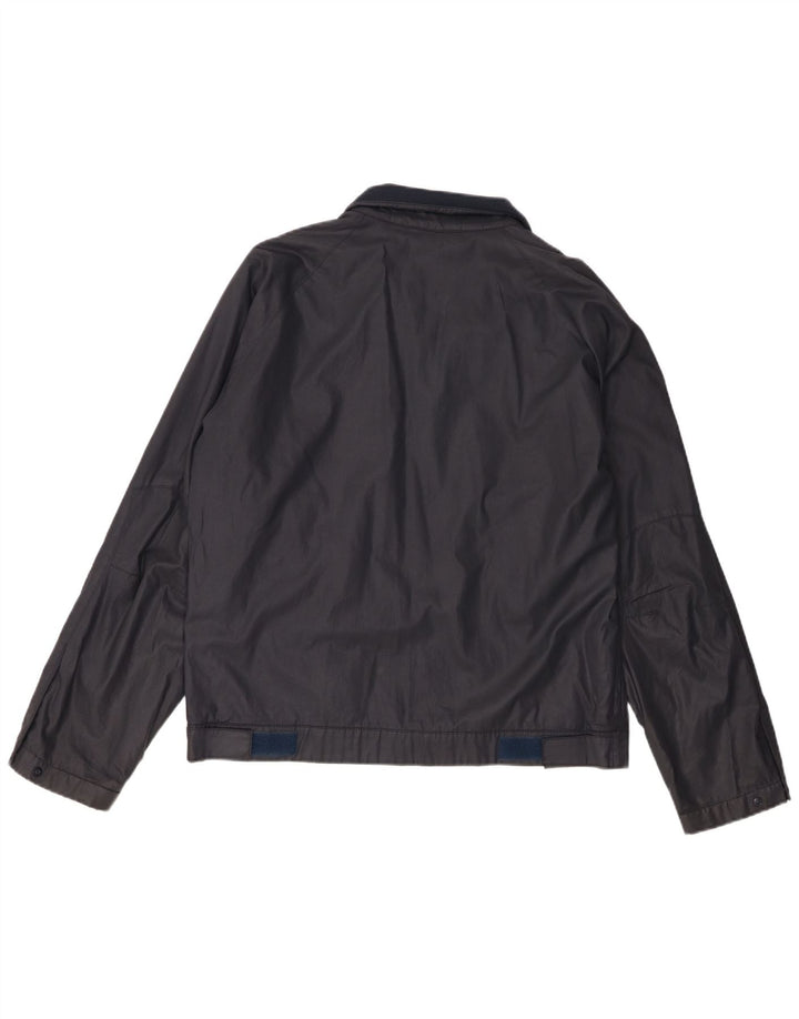 Hugo Boss Mens Bomber Jacket IT 50 Large Navy Blue Cotton