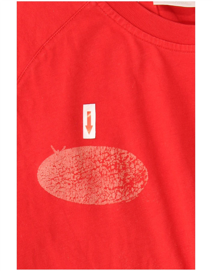 Adidas Mens T-Shirt Top Small Red Cotton