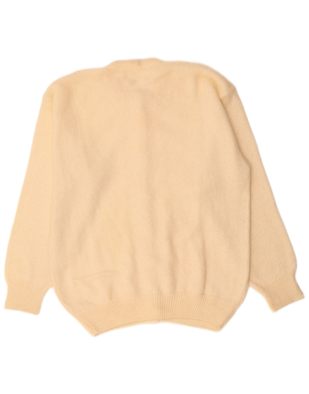 VINTAGE Womens Cardigan Sweater UK 14 Medium Off White Mohair