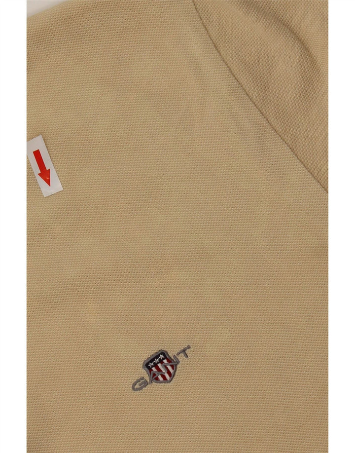 GANT Mens Polo Shirt Large Beige Cotton