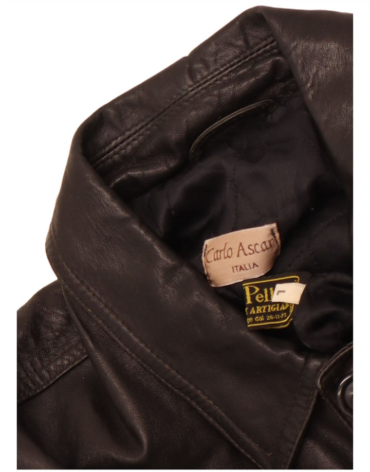 VINTAGE Mens Leather Jacket UK 40 Large Black Leather