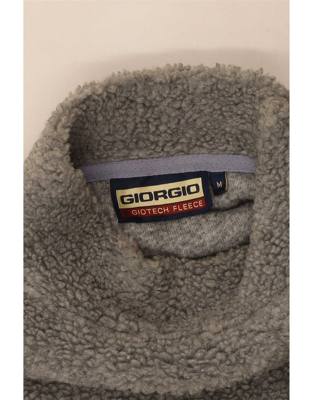 Vintage Mens Fleece Jumper Medium Grey Geometric
