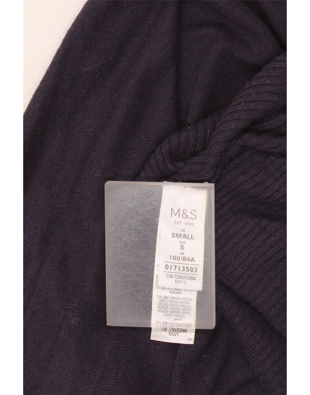 MARKS & SPENCER Womens Longline Cardigan Sweater UK 10 Small Navy Blue