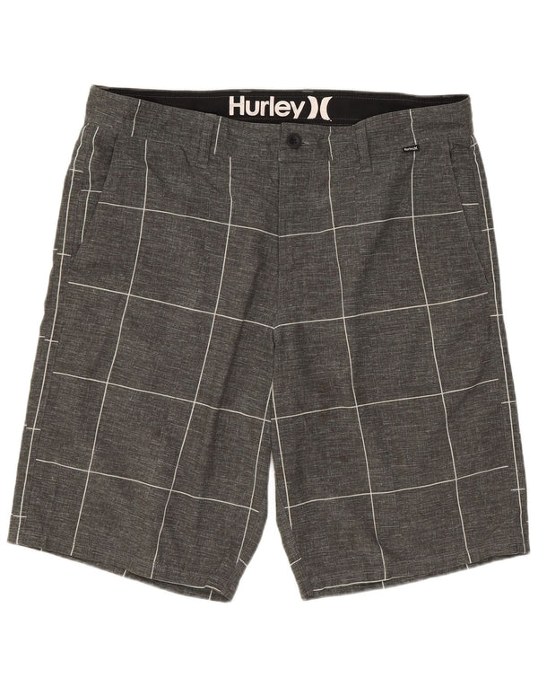 Hurley Mens Chino Shorts  W34 Large Grey Geometric