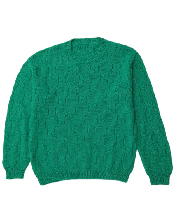 VINTAGE Mens Crew Neck Jumper Sweater XL Green