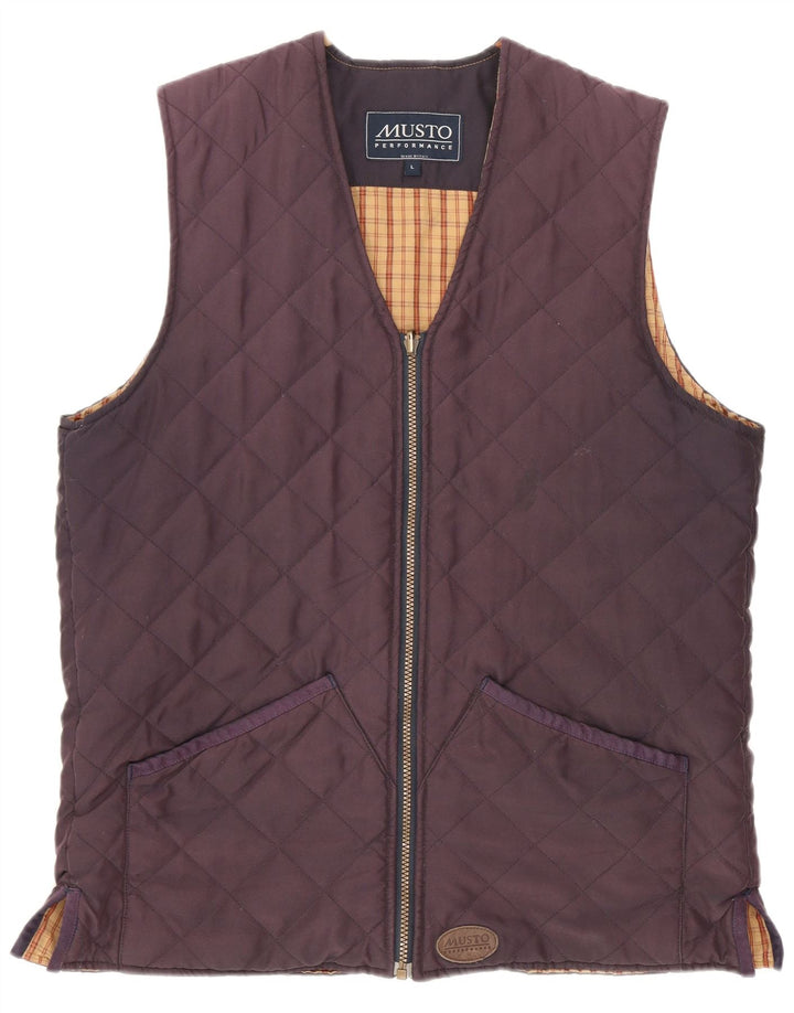 Musto Womens Quilted Gilet UK 16 Large Purple Polyester