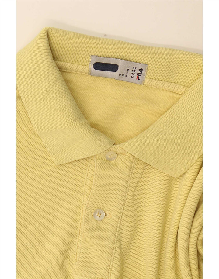 Fila Mens Polo Shirt Medium Yellow