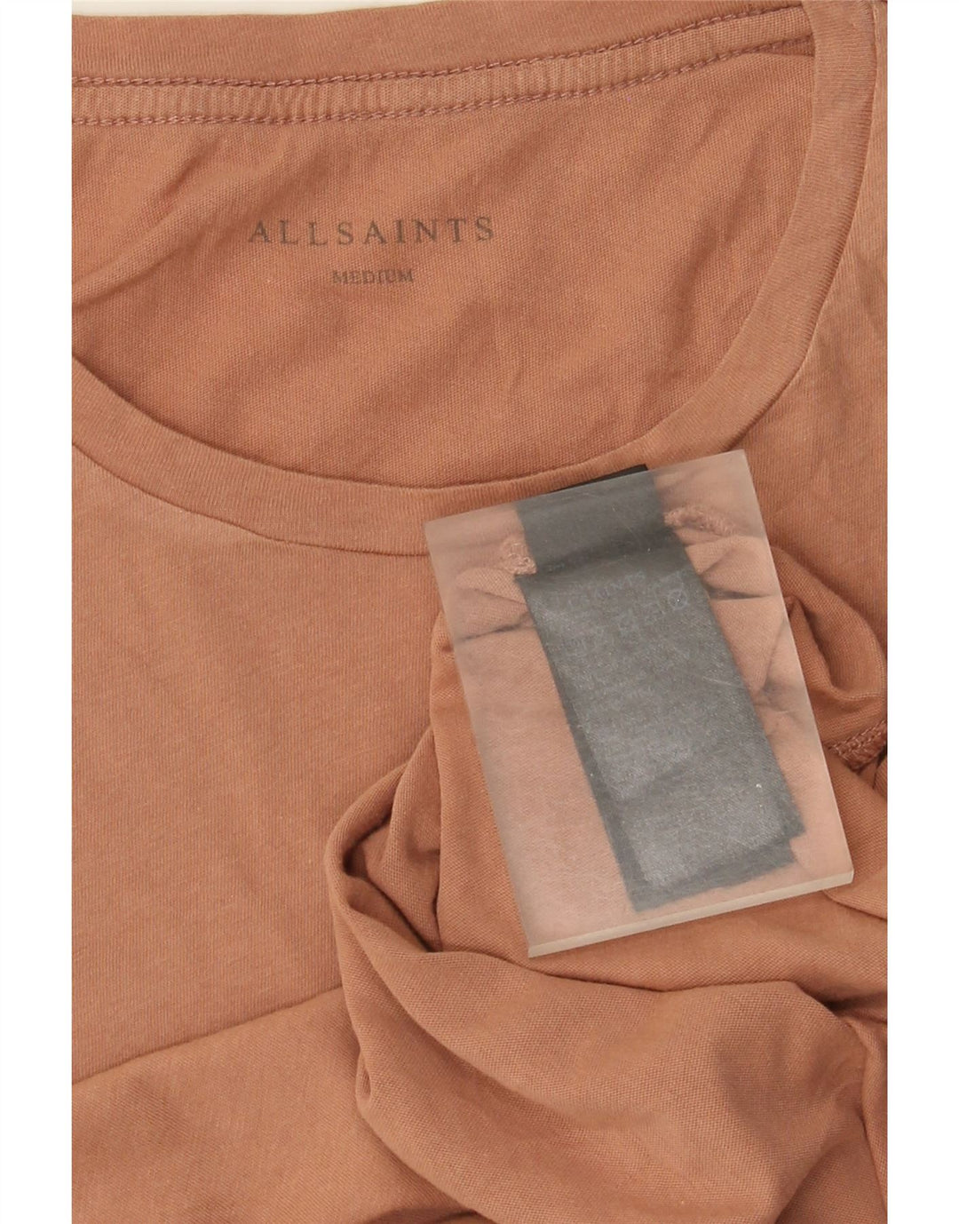 All Saints Mens T-Shirt Top Medium Brown Cotton