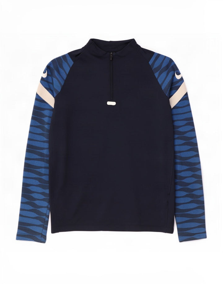 Nike Boys Dri Fit Pullover Tracksuit Top 13-14 Years XL Navy Blue
