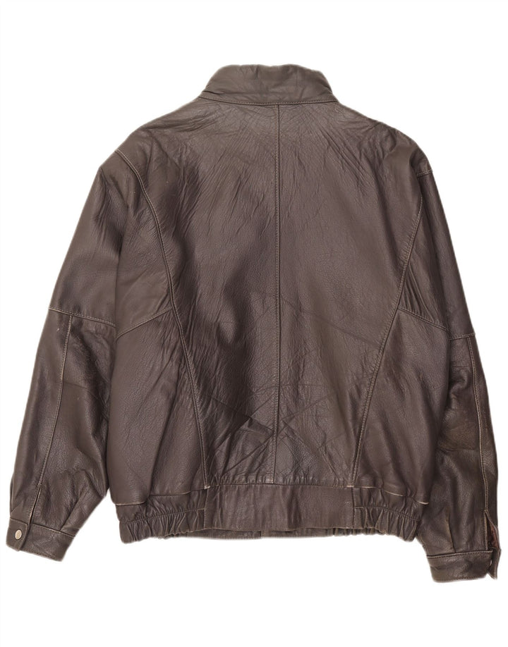 Vintage Mens Leather Jacket UK 36 Small Brown Leather