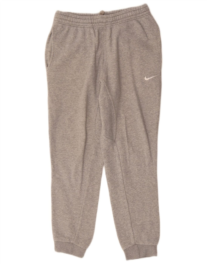 NIKE Mens Tracksuit Trousers Joggers Small Grey Cotton