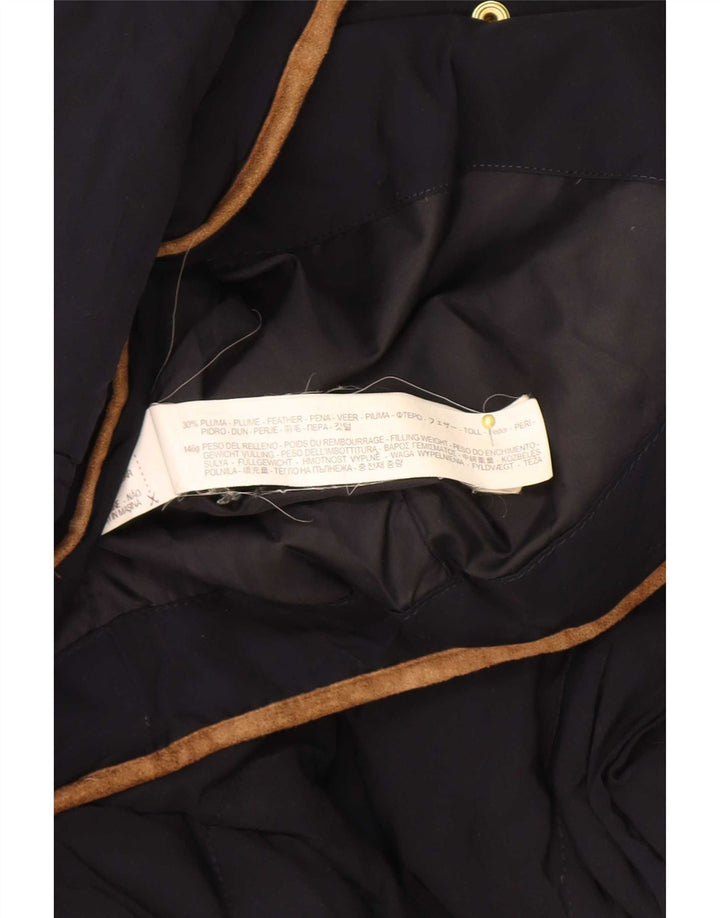 Zara Womens Hooded Padded Jacket UK 10 Small Navy Blue Polyester