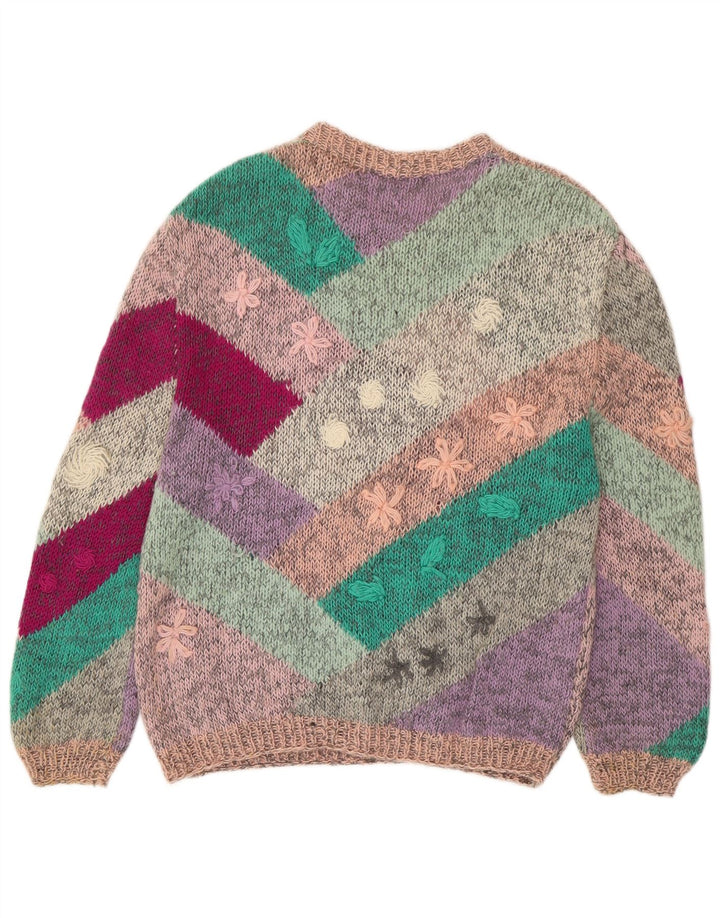 VINTAGE Womens Boat Neck Jumper Sweater UK 18 XL Multicoloured Floral