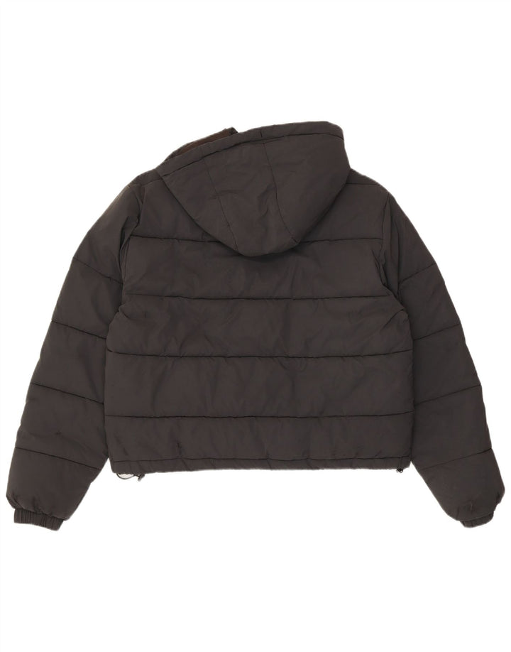 Ellesse Womens Hooded Oversized Padded Jacket UK 8 Small Black Nylon