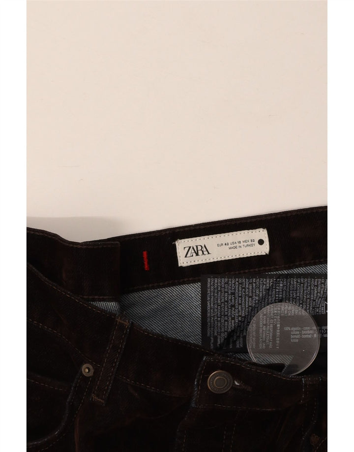 ZARA Womens Cropped Jeans EU 42 Large W32 L25 Brown Cotton