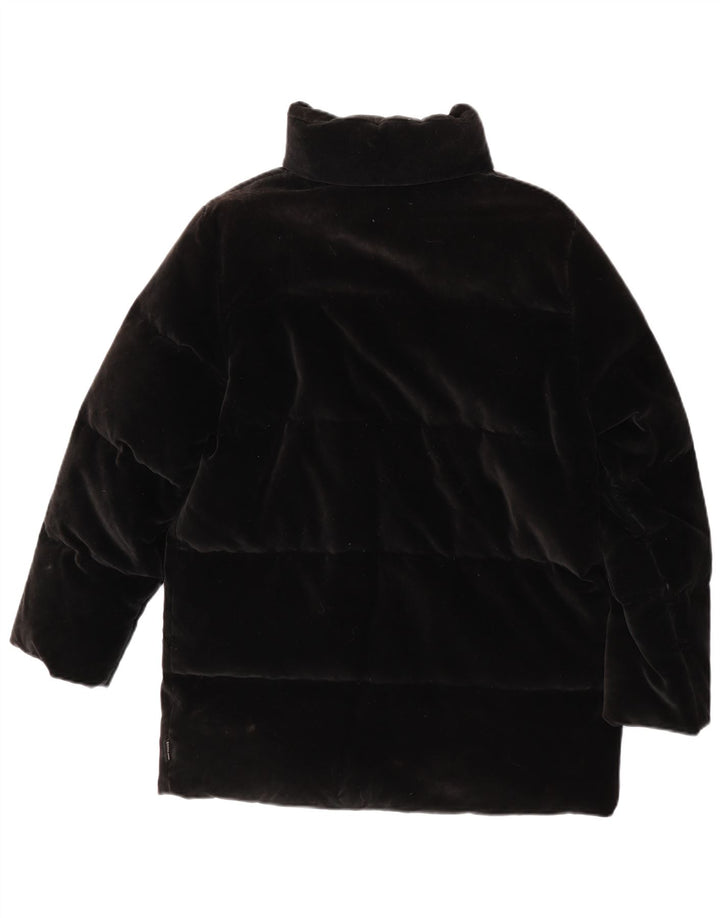 Moncler Womens Oversized Velvet Padded Jacket Size 0 XS Black Cotton