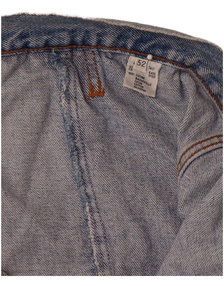 BENETTON Mens Denim Jacket IT 52 XL Blue Cotton