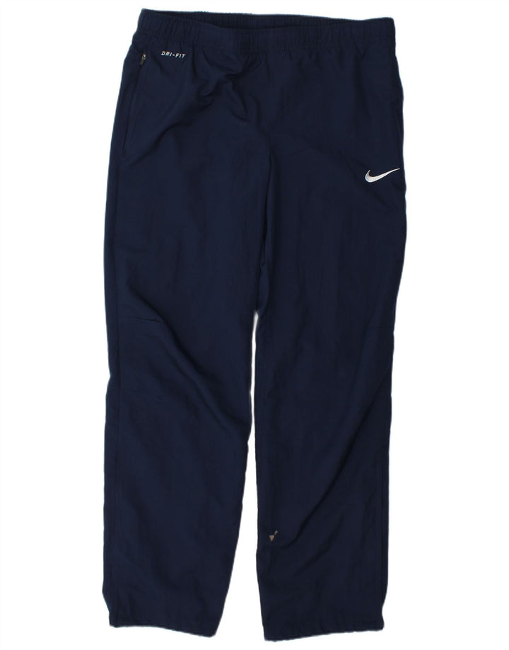 Nike Mens Dri Fit Tracksuit Trousers Small  Navy Blue Polyester