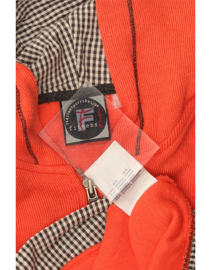 LOTTO Womens Oversized Crop Zip Hoodie Sweater UK 10 Small Red Polyester